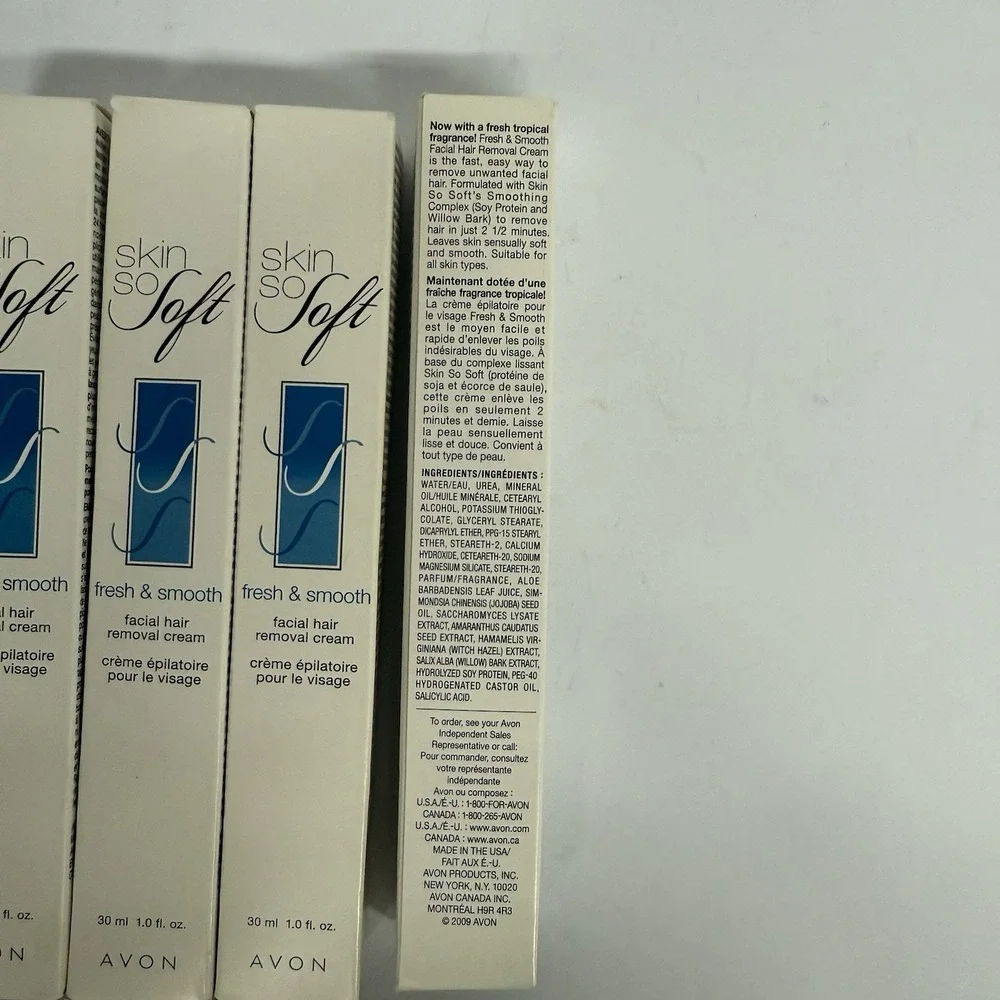 4 Avon Skin So Soft fresh and smooth facial‎ hair removal cream 1 oz Exp 03/2012